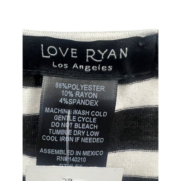 Love Ryan Women's New Striped Black White Short Sleeve T-Shirt M Nautical New St - Picture 3 of 7